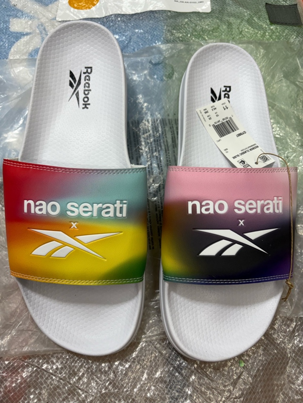 Reebok Rainbow Gradient Nao Serati Slide Sandals - Multicolor